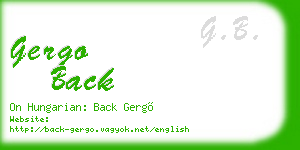 gergo back business card